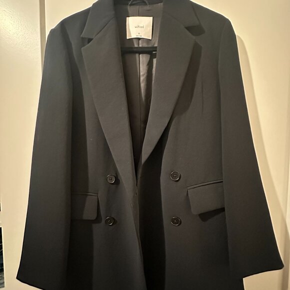 Aritzia Wilfred Cherrelle Double Breasted Blazer Oversized Women’s XS black - Picture 3 of 10